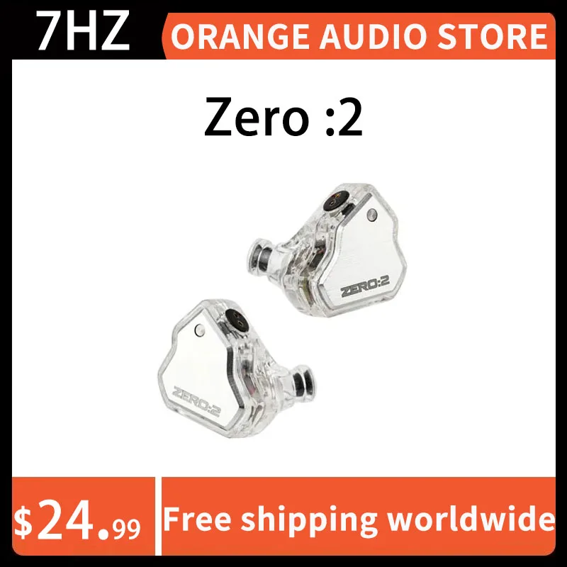 7Hz x Crinacle Zero 2 Updated 10mm Dynamic Driver IEM Wired Earbuds Earphones Gaming Earbuds with OFC IEM Cable for Musician