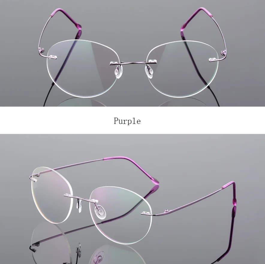 FELRES Memory Titanium Alloy Rimless Anti-Blue Light Reading Glasses 10