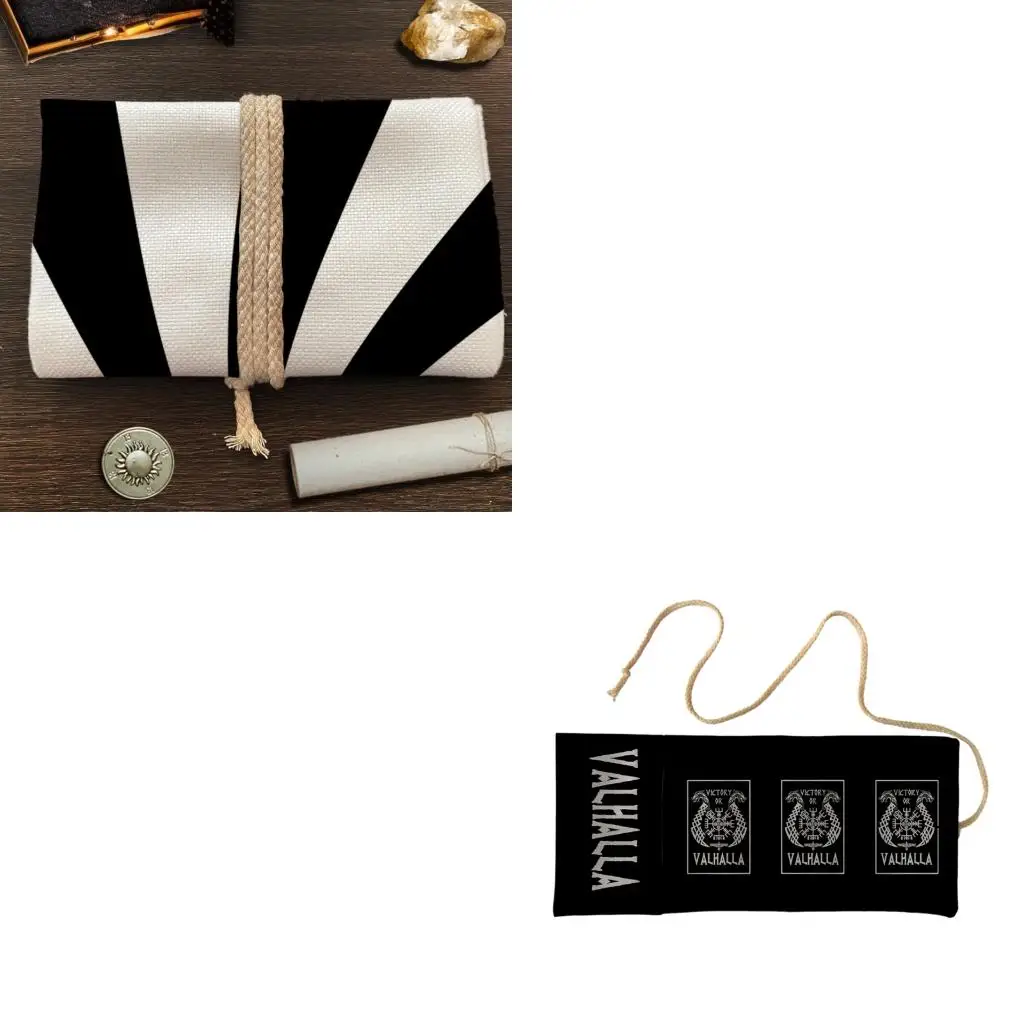 

Reusables Tarots Deck Bag Breathable Polyester Linen Fabric Artistic Print Portables Foldable Storage For Card Readers