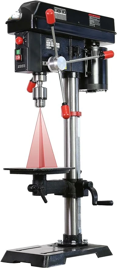 

12 INCH 6.2A Professional Bench Drill Press, 3/4HP Powerful Benchtop Drill Press, Variable Speed Drill Press with IIIA Laser