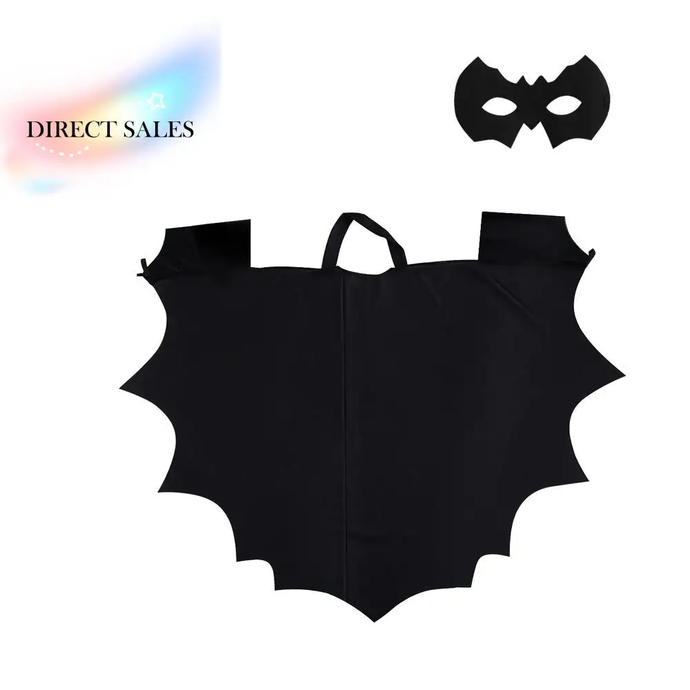 

Черный плащ Хэллоуин Летучая мышь Набор плащ Кошелек или жизнь Нетканый детский праздничный костюм Маска для глаз Накидка с крыльями летучей мыши Хэллоуин Вечеринка