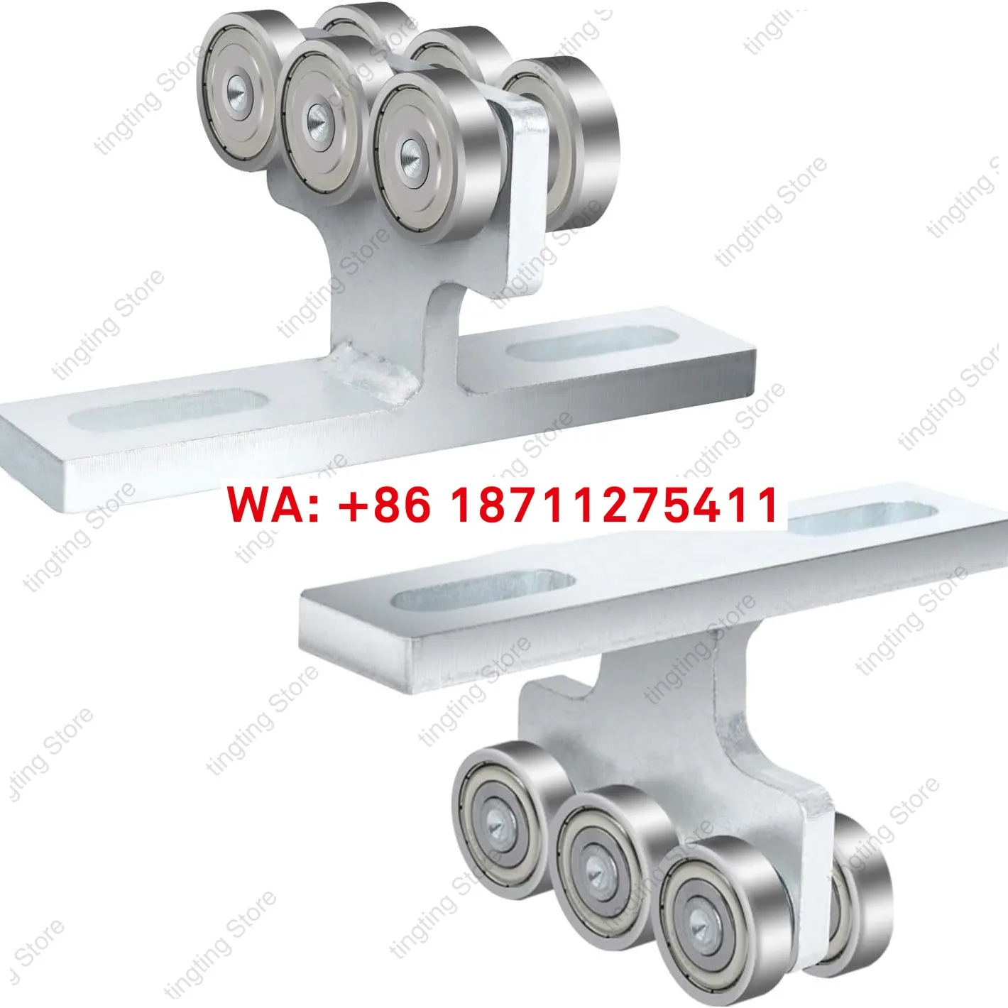Load bearing T-shaped lifting wheel push-pull pulley track hardware T-shaped pulley assembly 6 Wheel Trolley Assem