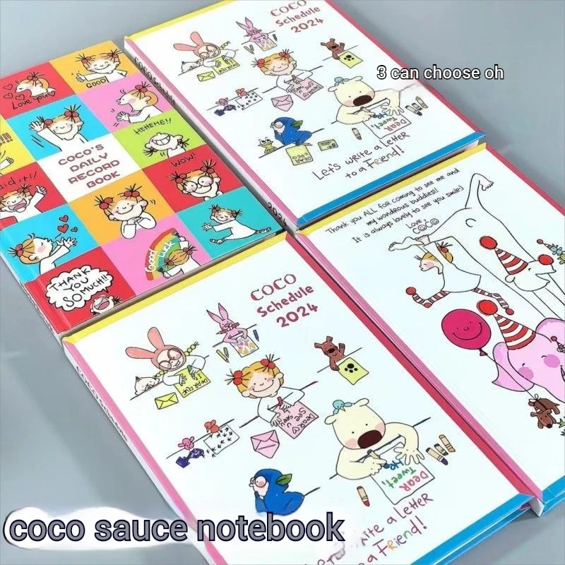 Coco Sauce Girl Notebook, Cute Student Office Notebook, A5 Shell Duro, Diário Ultra Grosso, Página Interna de Cor, Instagram, Novo