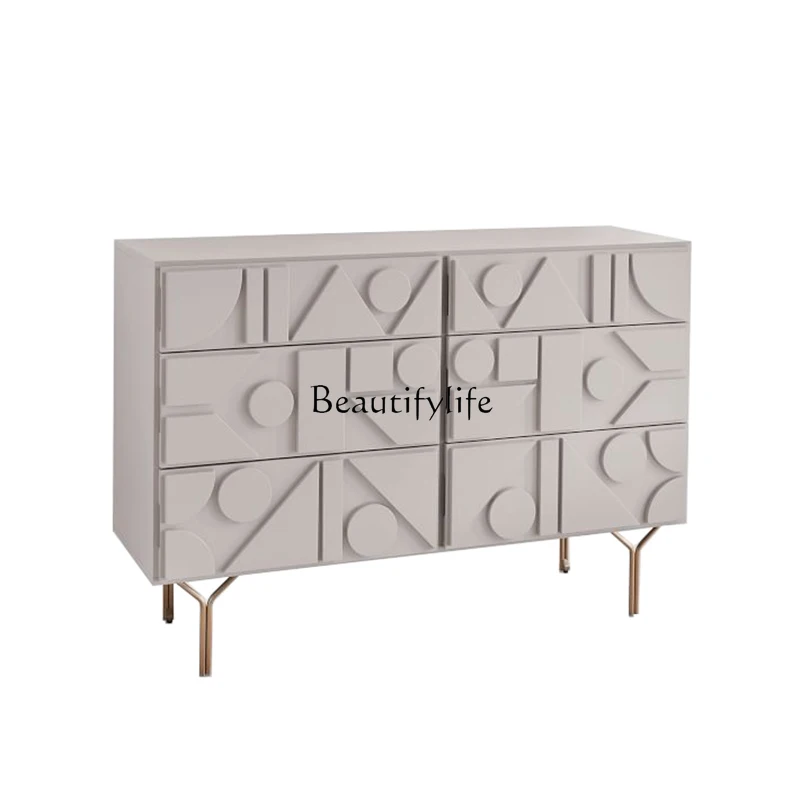 

LD6Nordic Retro Style Chest of Six Drawers Bedroom Multi-Functional Storage Simple Modern Chest of Drawers