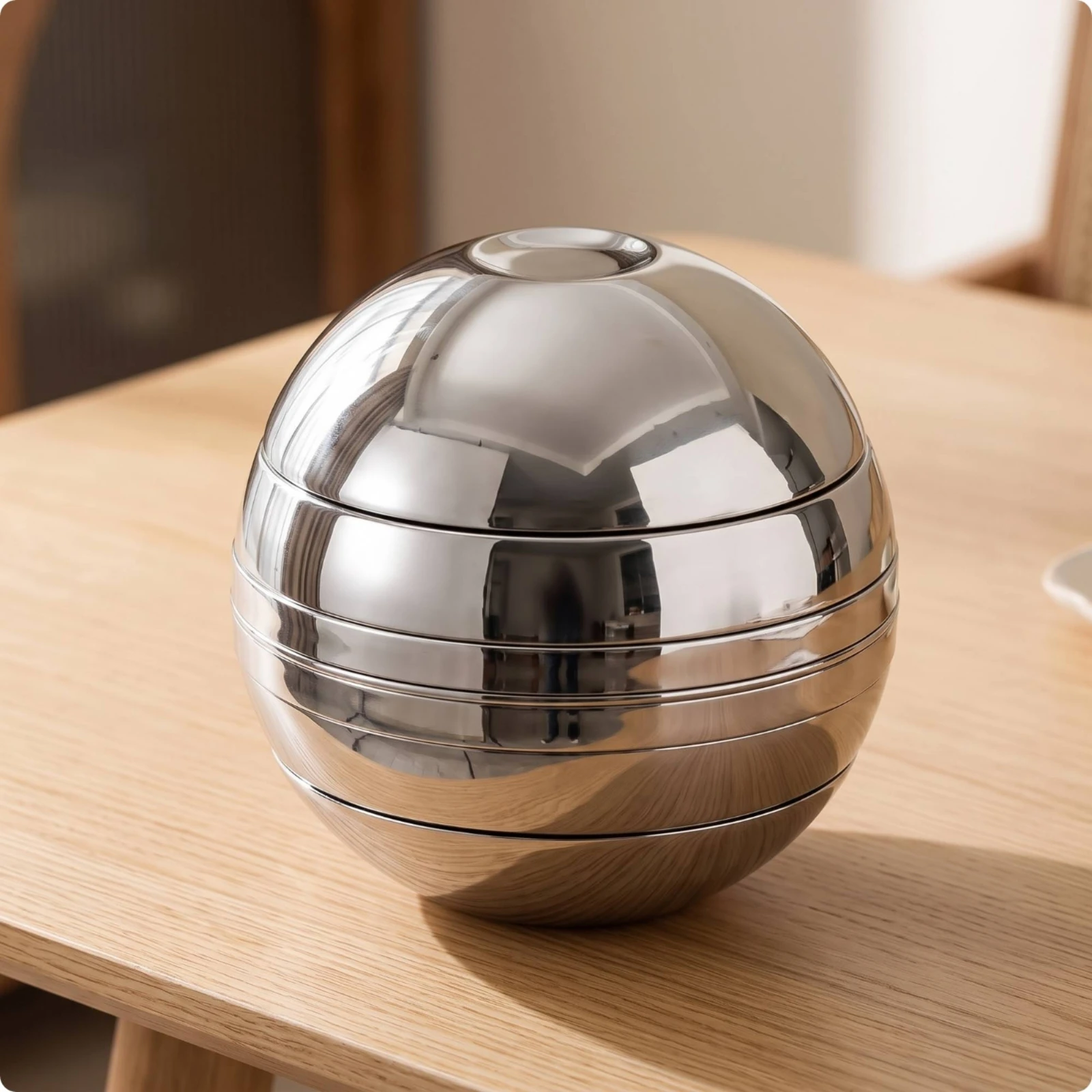 7 Pieces Globe Dinnerware Set Mirror-Polished Spherical Tableware Set for Dining Room, Kitchen
