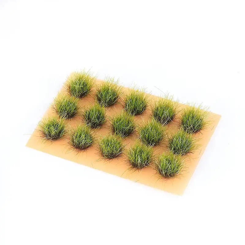 15Pcs Static Grass Tufts Miniature Lawn Grass Cluster Shrub Bushes DIY Model Scenery Kit for Train Railway Layout Diorama
