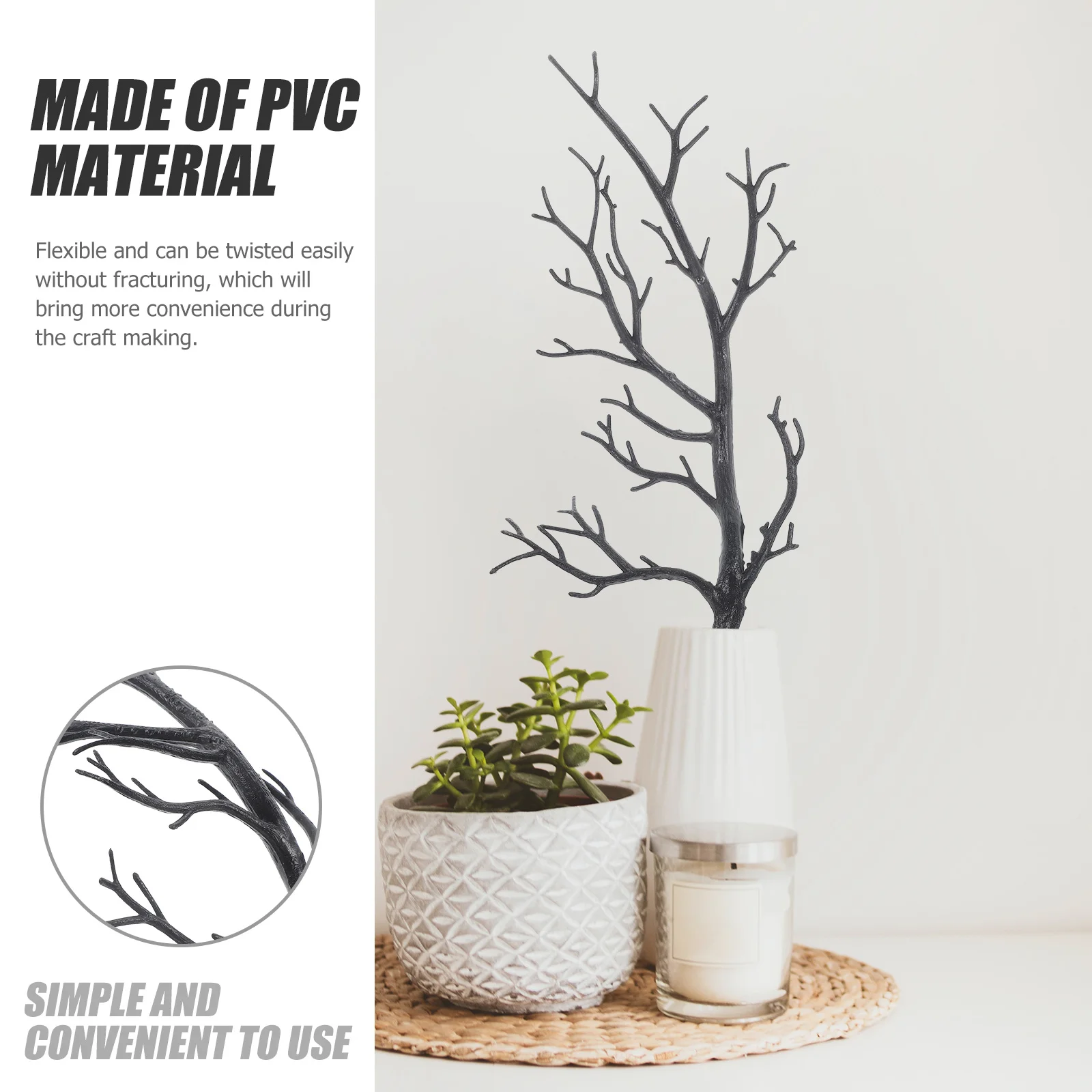 

4Pcs Simulation Branches Artificial Plant Twigs DIY Flower Arrangement Accessory Vase Filling Artificial Antler Branches