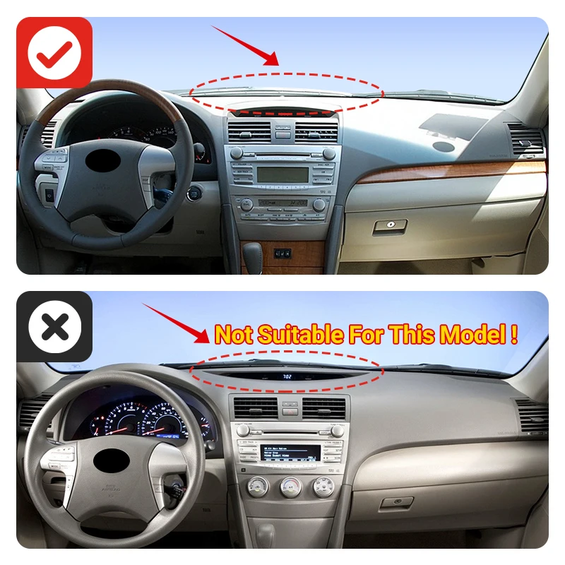 

ABAIWAI Dashboard 3D Avoid Light Sun Shade Pad Anti-UV pets Non-Slip Mats For Toyota Camry 40 XV40 2007 2008 2009 2010 2011
