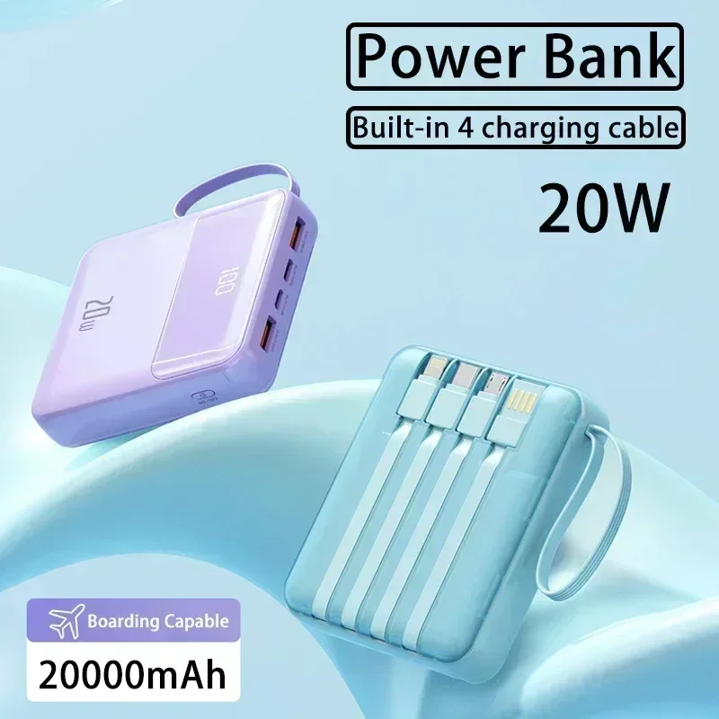 MINI Power Bank 20000mAh Fast CHARGING Charger แบบพกพาดิจิตอลจอแสดงผลภายนอกสําหรับ iPhone 12 13 14 Xiaomi Samsung