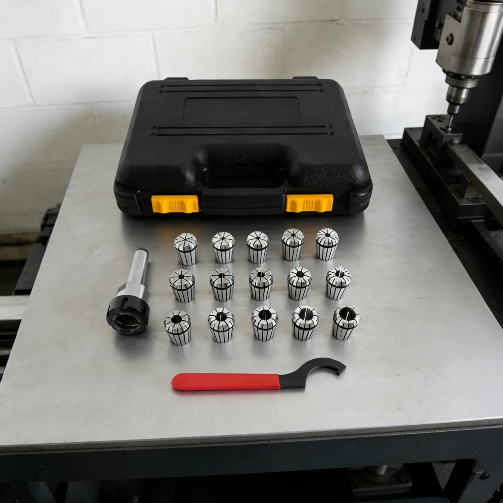 Präzisions-Spannzangensatz MT3-Schaft Spannzangenschlüssel ER32 Spannzange mit 15 Spannzangen 3-20mm Spannzangensatz Handwerkzeugset für Fräsen