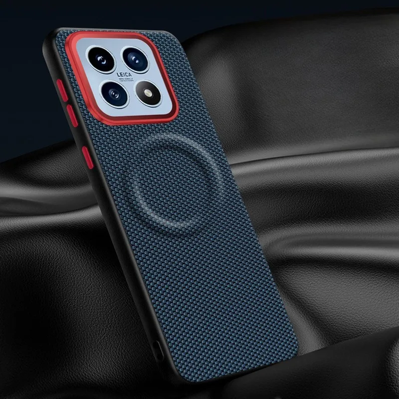 

Для Xiaomi 17 Pro Max, 17 Pro: Магнитный чехол ELVEV из тканого ПУ-кожи с защитой от отпечатков пальцев, жесткий чехол-накладка из поликарбоната с магнитным креплением
