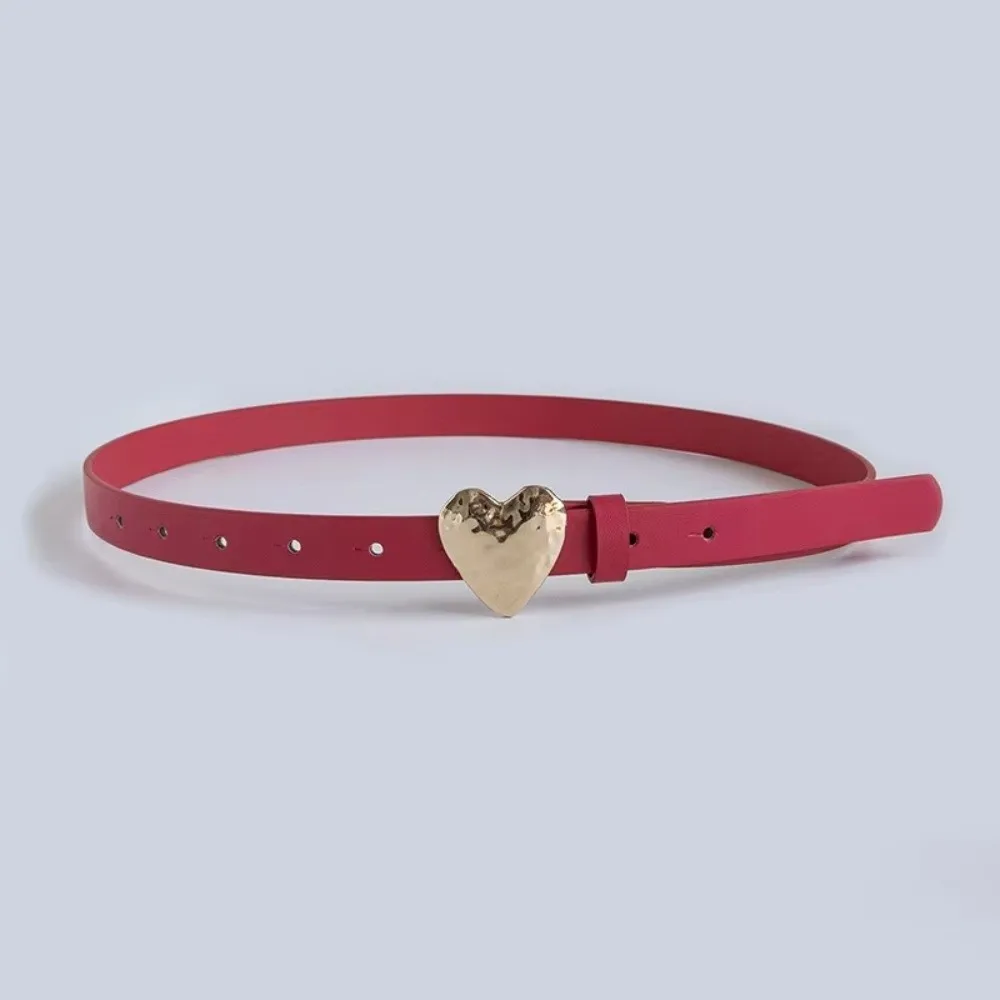 Casual Irregular Women's Slim Belt PU Heart-shaped Buckle Waistband Dress Jeans Belt Clothing Accessory