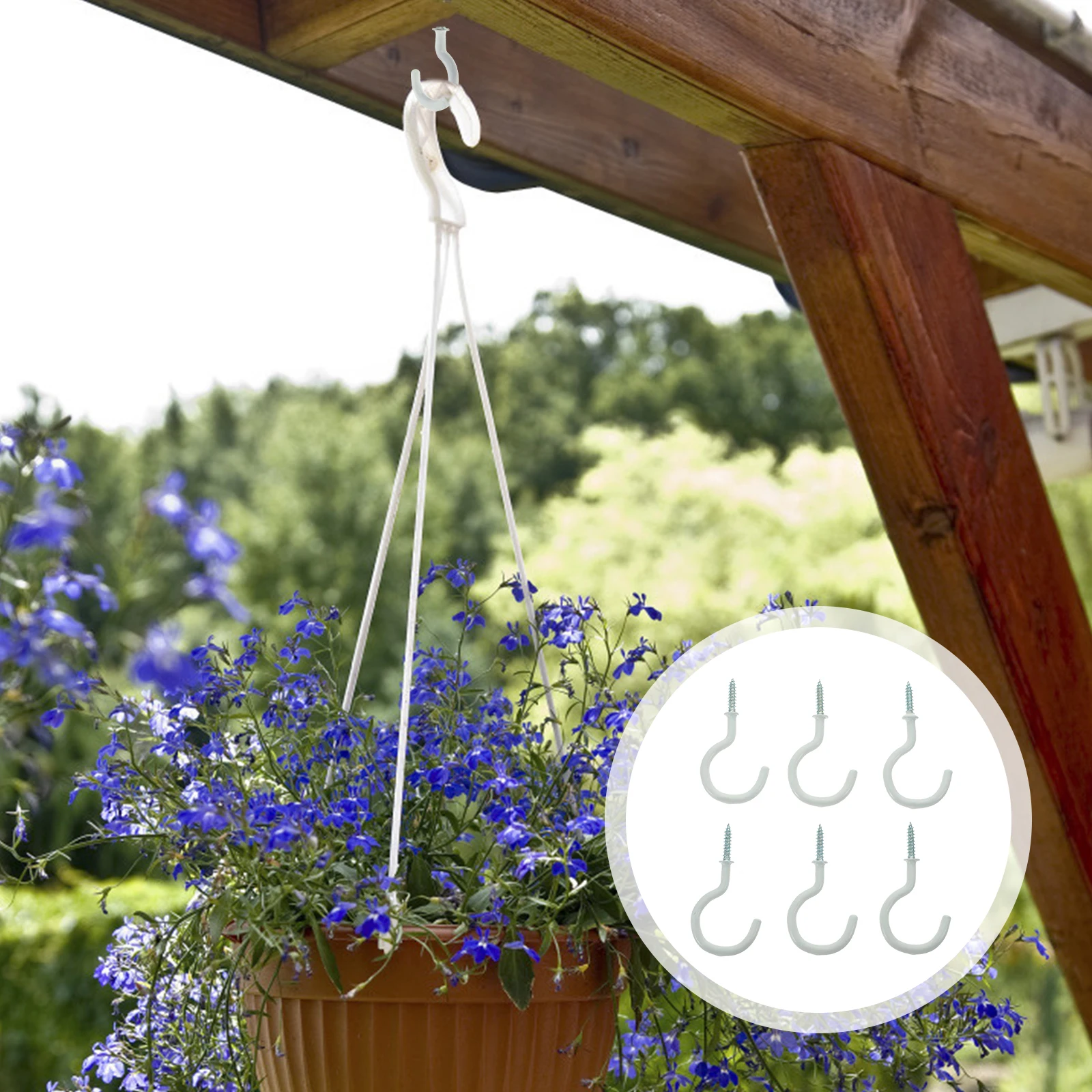 

12pcs Heavy Duty Screw Hooks for Hanging Plants Cups Ceiling Multipurpose Home Garden Indoors Outdoors Storage