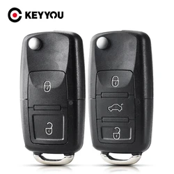 KEYYOU 2/3BNT Car Remote Key Flip Folding Key Shell Case For Volkswagen Vw Jetta Golf Passat Beetle Skoda Seat Polo B5 No Blade