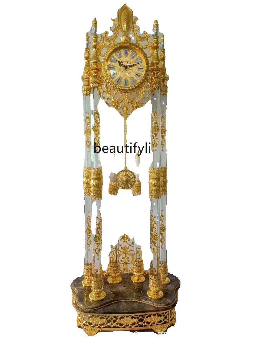 

European-Style the Grandfather Clock Standing Grandfather Clock Household Living Room Crystal the Grandfather Clock