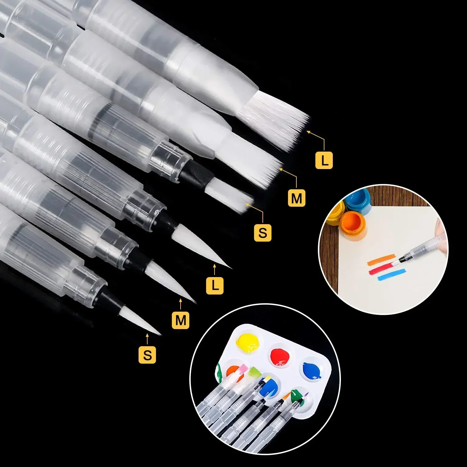3/6Pc Water Color Brush Pen Set, Watercolor Paint Pens for Painting Markers Refillable Watercolor Brush Pens Art Supplies Artist