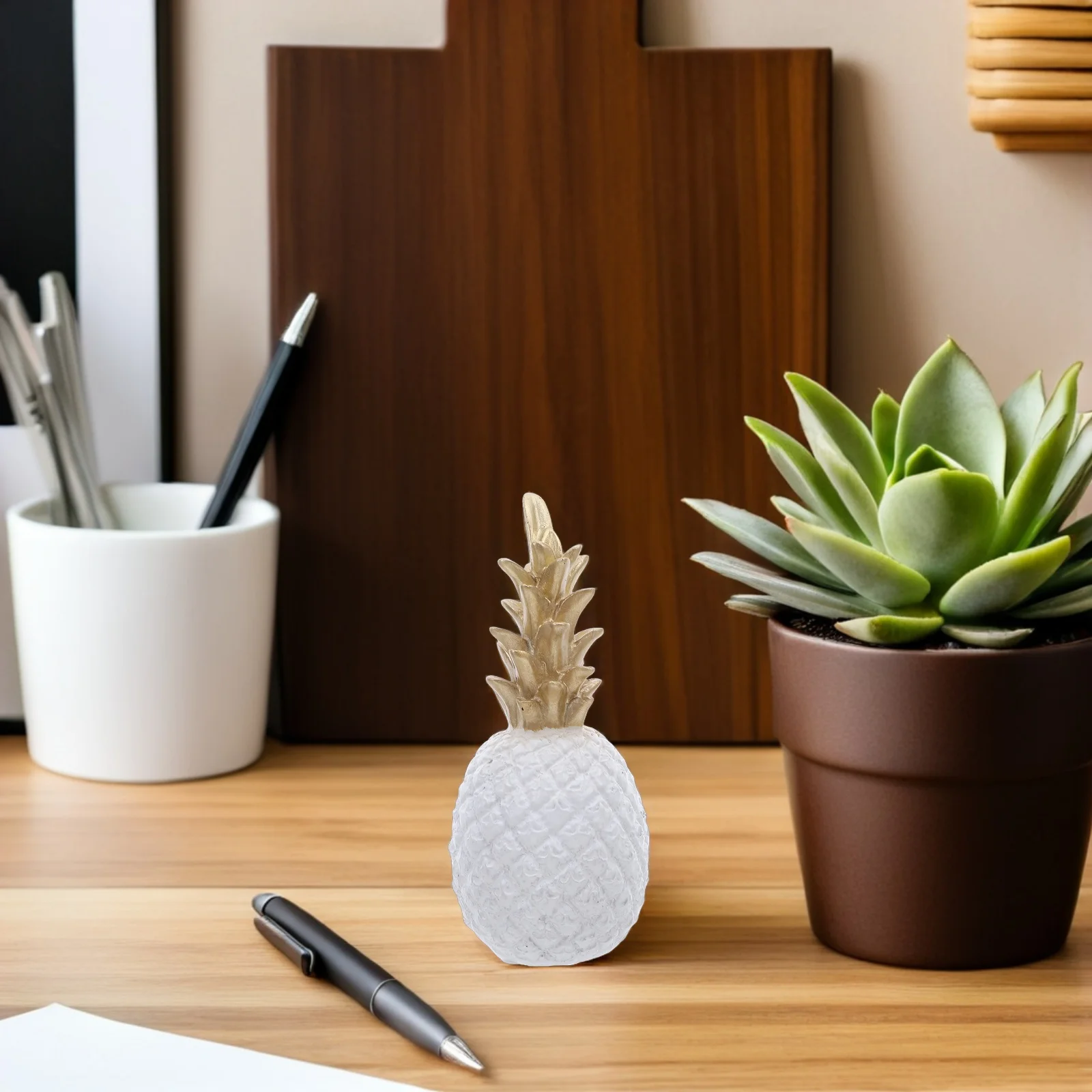 

Large Resin Pineapple Rustic Modern Decoration Black Desktop Wedding Reception Cabinet Decor Resin Pineapple