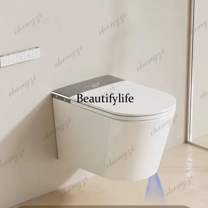 Wall-mounted household intelligent no water pressure limit hidden wall-mounted suspension, discharged into the wall toilet