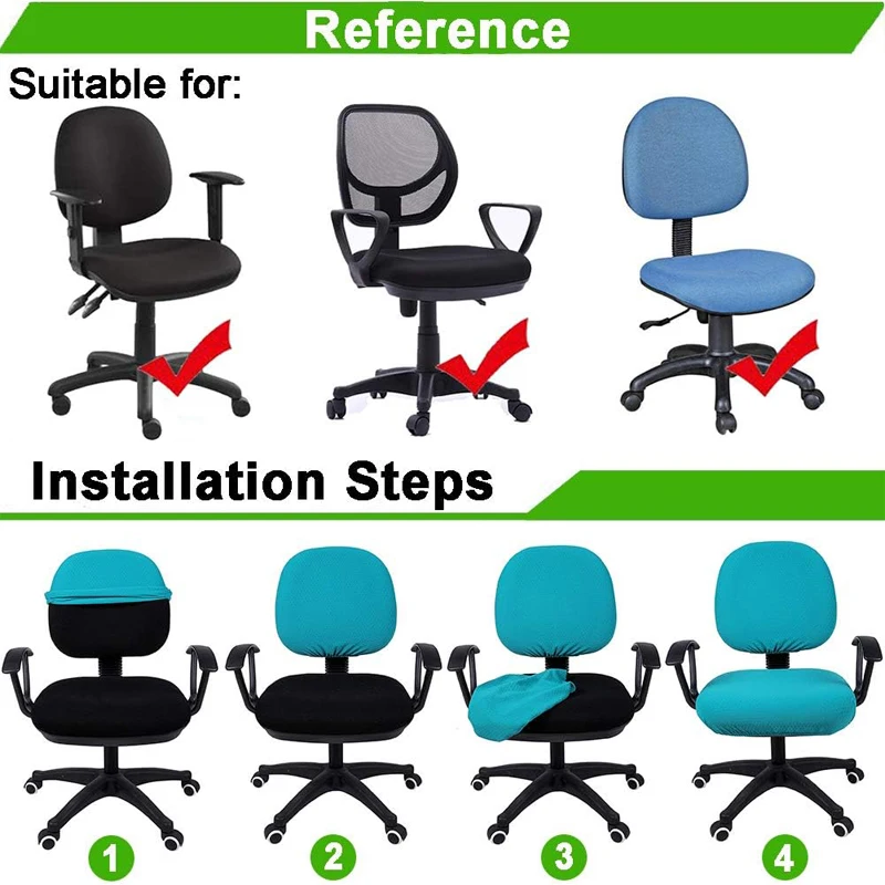 Office Chair Cover Elastic Thick Jacquard Cover for Computer Office Chair Slipcover Rotating Computer Chair Protector Cover