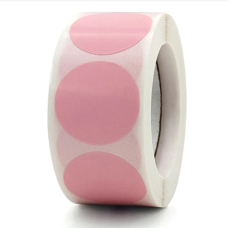 500Pcs Round Heart Blank Handmade Sticker 1inch  Kraft Paper Pink Stickers Stationery Stickers Party Gift Decorations Labels