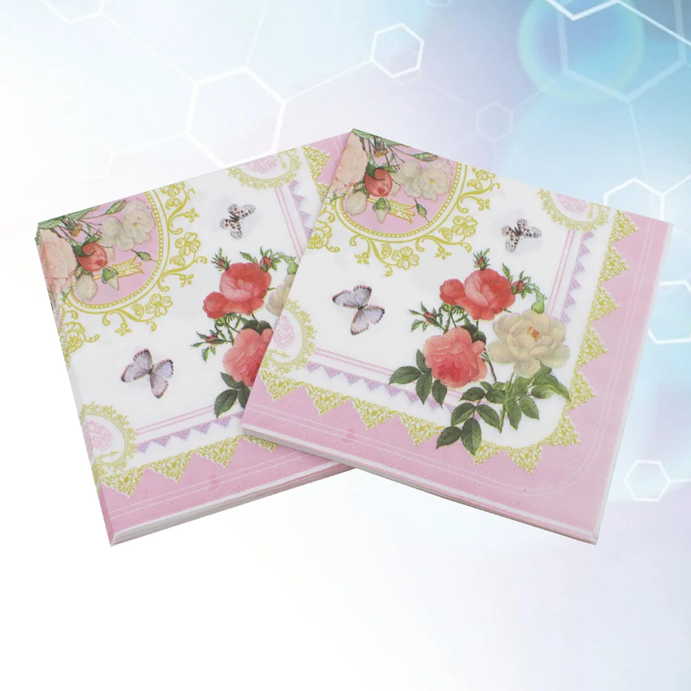 Servilletas de papel desechables con estampado Floral, suministros de fiesta para banquete, uso diario, estilo fresco, 33x33cm, 20 hojas