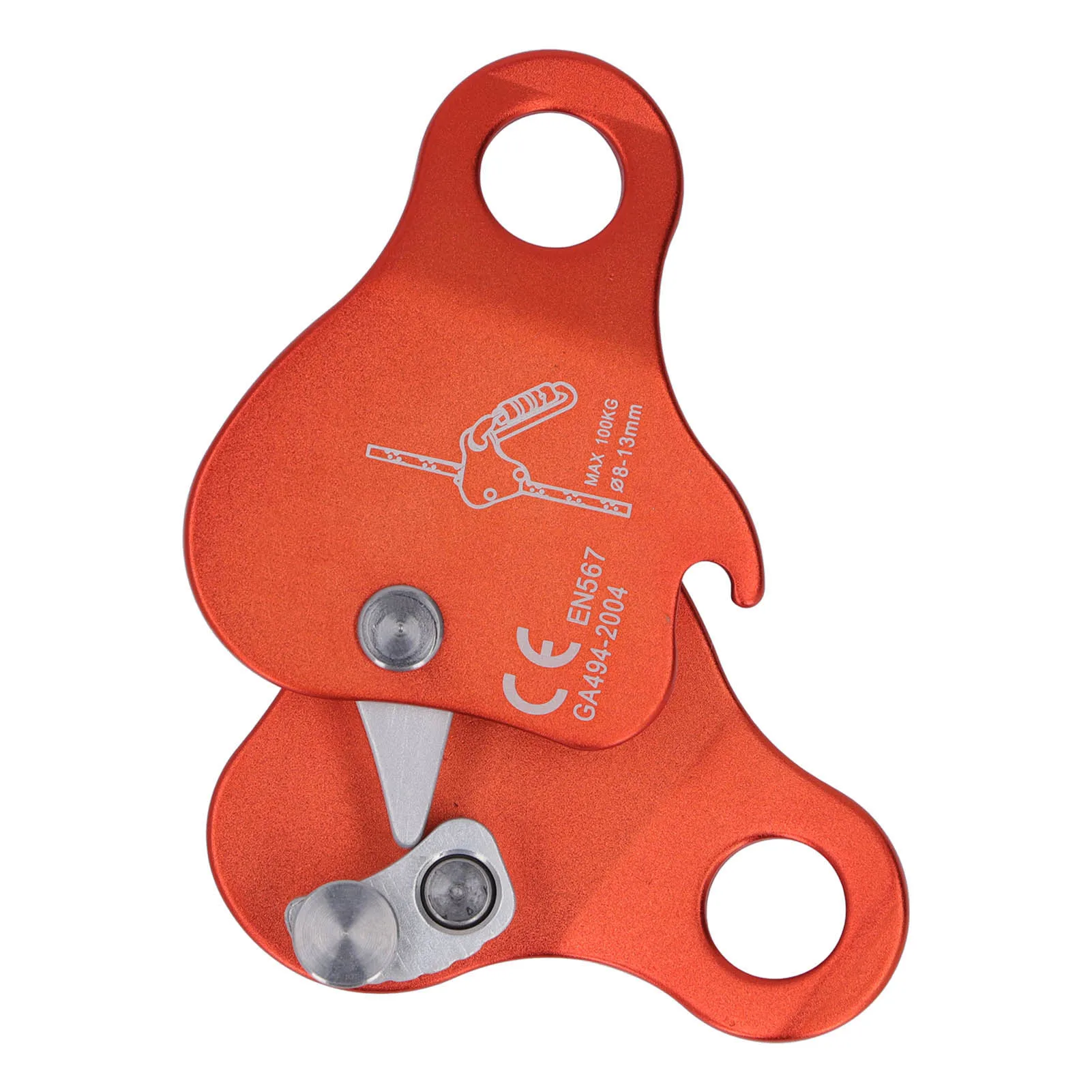 1 Stück Kletterseilgriff aus Aluminiumlegierung, selbstsichernder 8-13 mm Kletterseilgriffstopper für Outdoor-Klettern und Bergsteigen