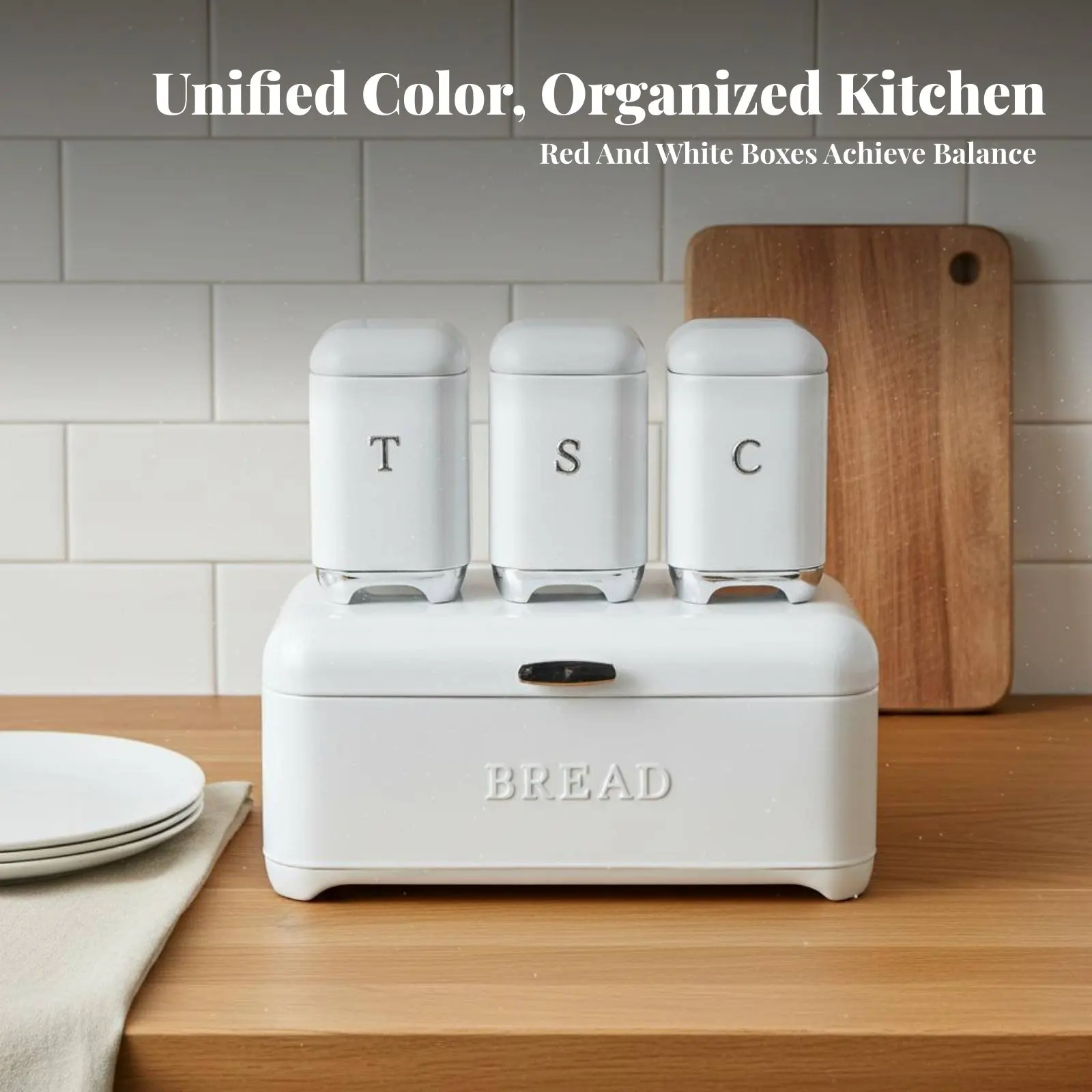 

Набор из 4 предметов: хлебница и контейнеры для хранения, большая вместительная хлебница с соответствующими банками, ретро-набор для хранения на кухне, с откидной крышкой для кладовой