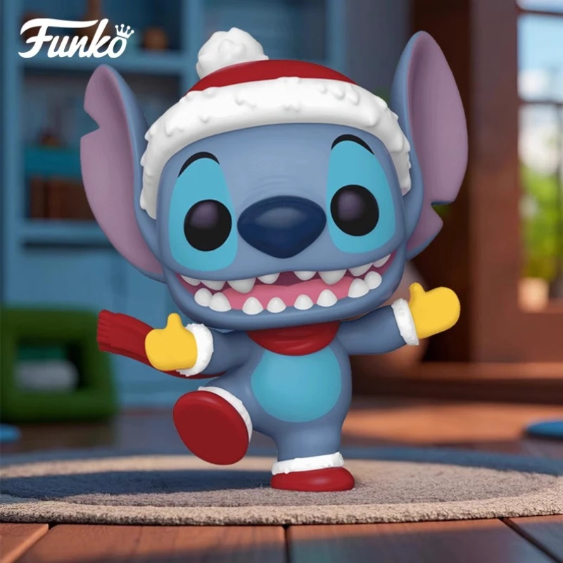

Genuine Edition FUNKO POP Disney Lilo & Stitch:Stitch (Christmas Version) Anime Decoration Ornament Model Toys Collectible Model