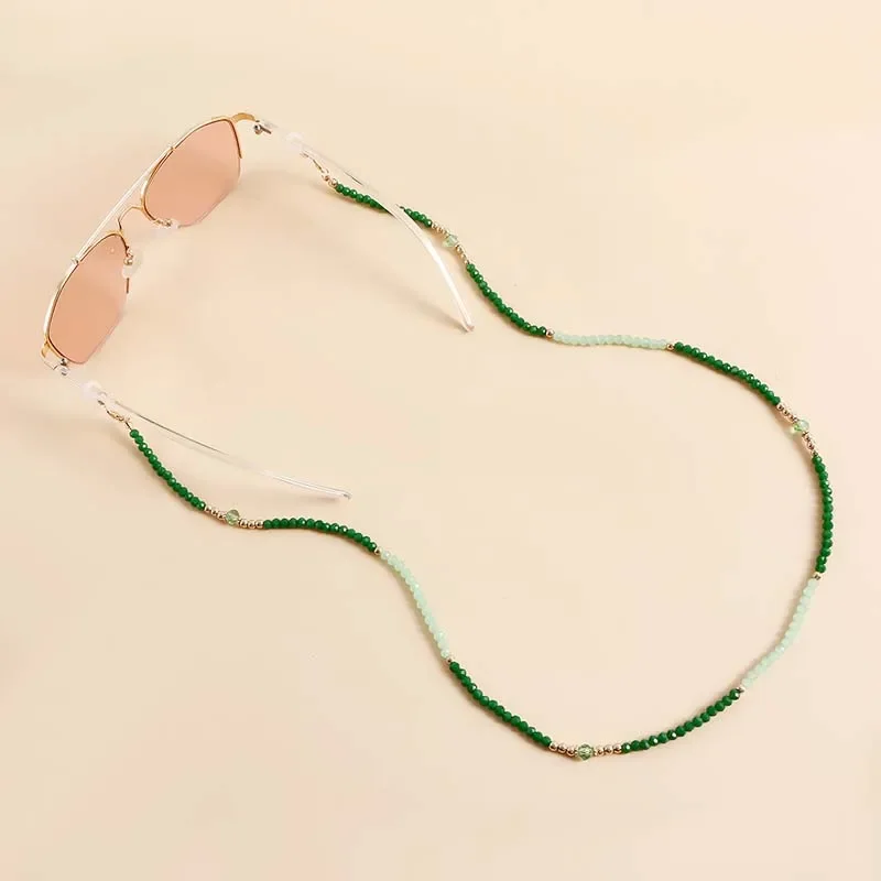 Reading Glasses Chain Lanyard Jewelry for Women Gifts Fashion Colorful Crystal Beaded Sunglasses Mask Chain Neck Strap Non-slip