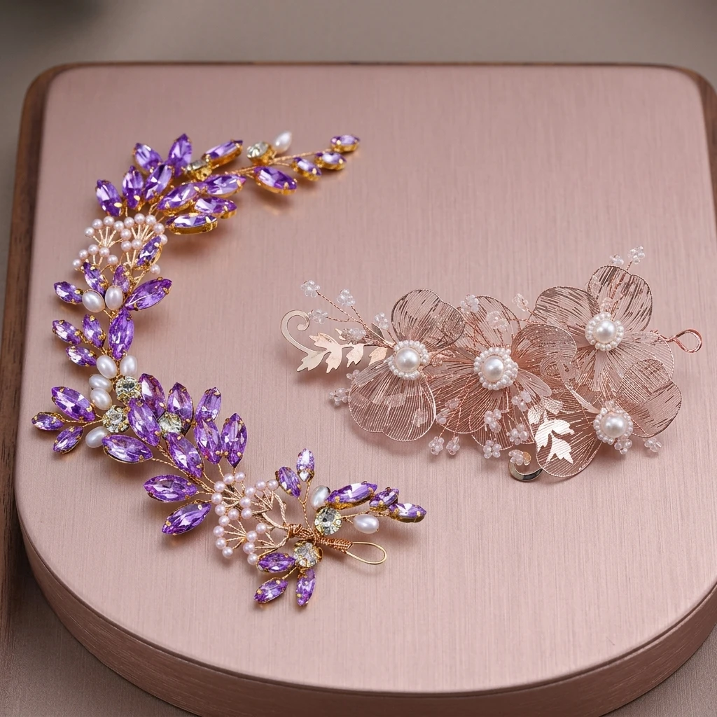 

Hair Band Set With Crystal And Pearl For Wedding Party