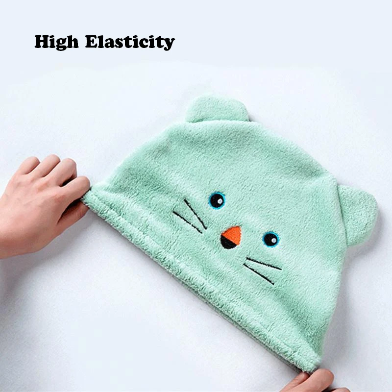 Kids Shower Cap Cute Hair Wrapped Bath Drying Towels Ultra Soft Microfiber Quick Dry Hat Hair Turban For Children Bathroom Cap