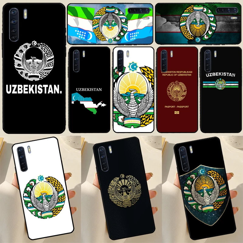 Emblem of Uzbekistan National Flag Case For OPPO A17 A57 A77 A16 A76 A96 A52 A72 A15 A5 A9 A31 A53 S A54 A74 A94 A93 A78 Cover