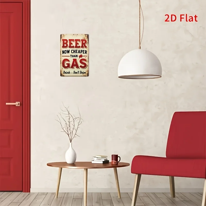 2D Flat, 2D Plan - A Vintage Metal Iron Sign, Humorously Reading: 