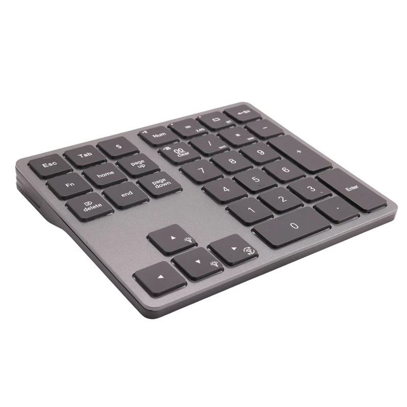 1 PCS Backlight Bluetooth Numeric Keypad RGB Rechargeable 34 Keys Keypad Aluminum Numpad Keyboard For PC Laptop