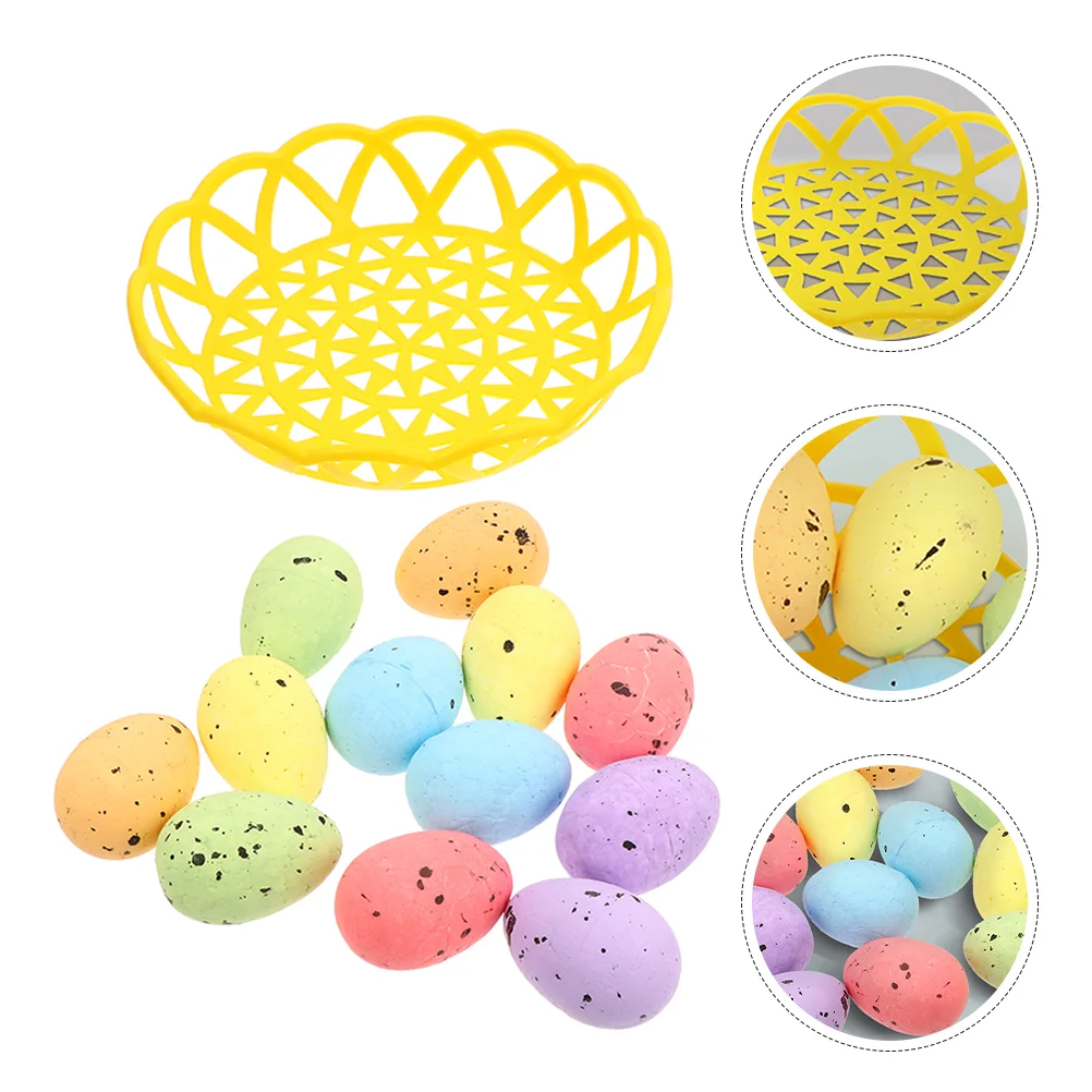 

-shaped Bouncy Balls Easter Eggs Foam Ornaments Round Frame Bamboo Party Bag Stuffer