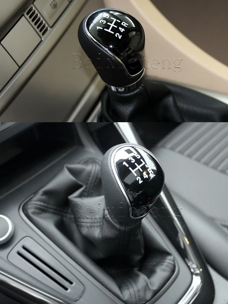 5 6 Speed Pu Leather Car Gear Shift knob Shifter Handball For Ford Mondeo 4 Mk4 Kuga Focus Mk2 Auto Accessories