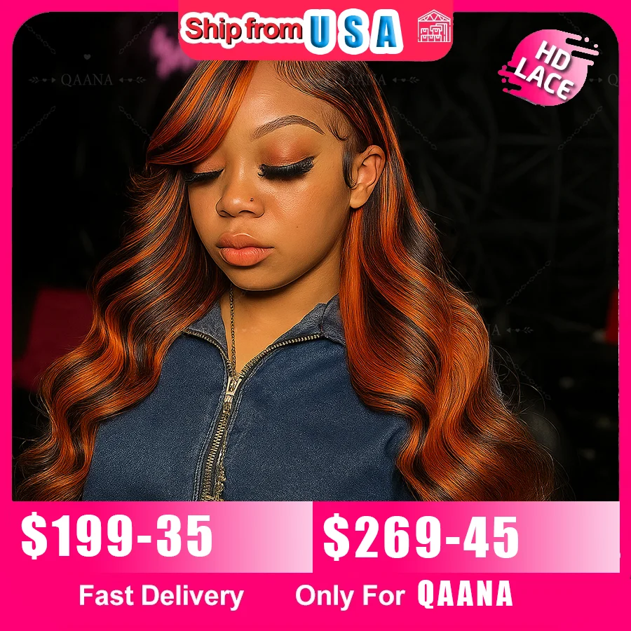 ترقية # 4/350 الزنجبيل مع البني 5x5 الدانتيل الجبهة الباروكات الجسم موجة شعر مستعار شعر الإنسان Balayage أومبير تسليط الضوء على شعر مستعار غلويليس Bralizian