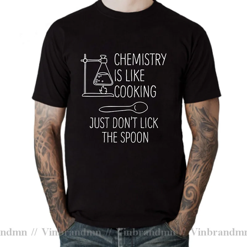 Chemistry Is Just Like Cooking Fashion Men Summer T Shirt Slogan Short Sleeve O-Neck Funny Tops Tees Clothes Joke T-Shirt Camisa