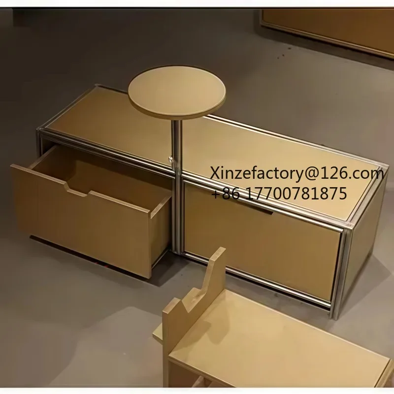 Factory Direct 2026 Top Rated Restaurant Cafe Side Multi-function Aluminum Profile with Drawer Storage Cabinet
