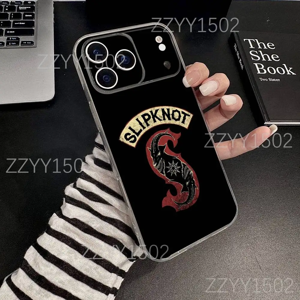 Funda de teléfono psicosocial Band S-SlipknotS para iPhone 17,16,15,14,13,12,11 Pro,Max,Plus,X,XS,XR,SE4,E Mini transparente suave