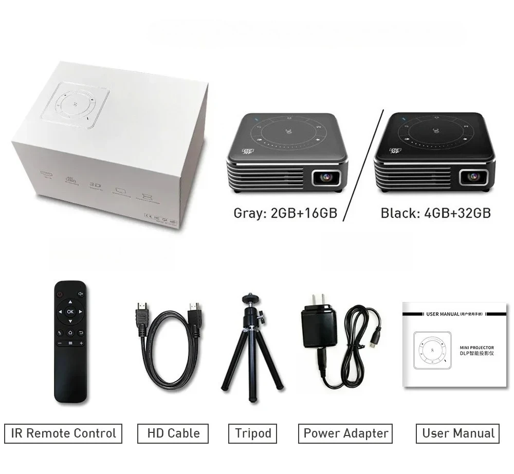 Android 11 Proyector DLP inteligente 4K compatible con cine en casa HD Cine portátil WiFi Bluetooth | Auto Keystone