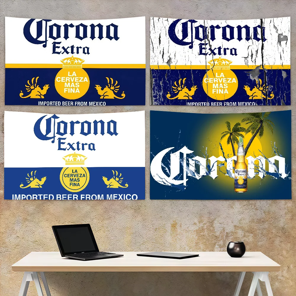 C-Corona E-ExtraS Beer Cartoon flag Decoration Art Picnic Party Home Hanging Camping Outdoor Party Banner