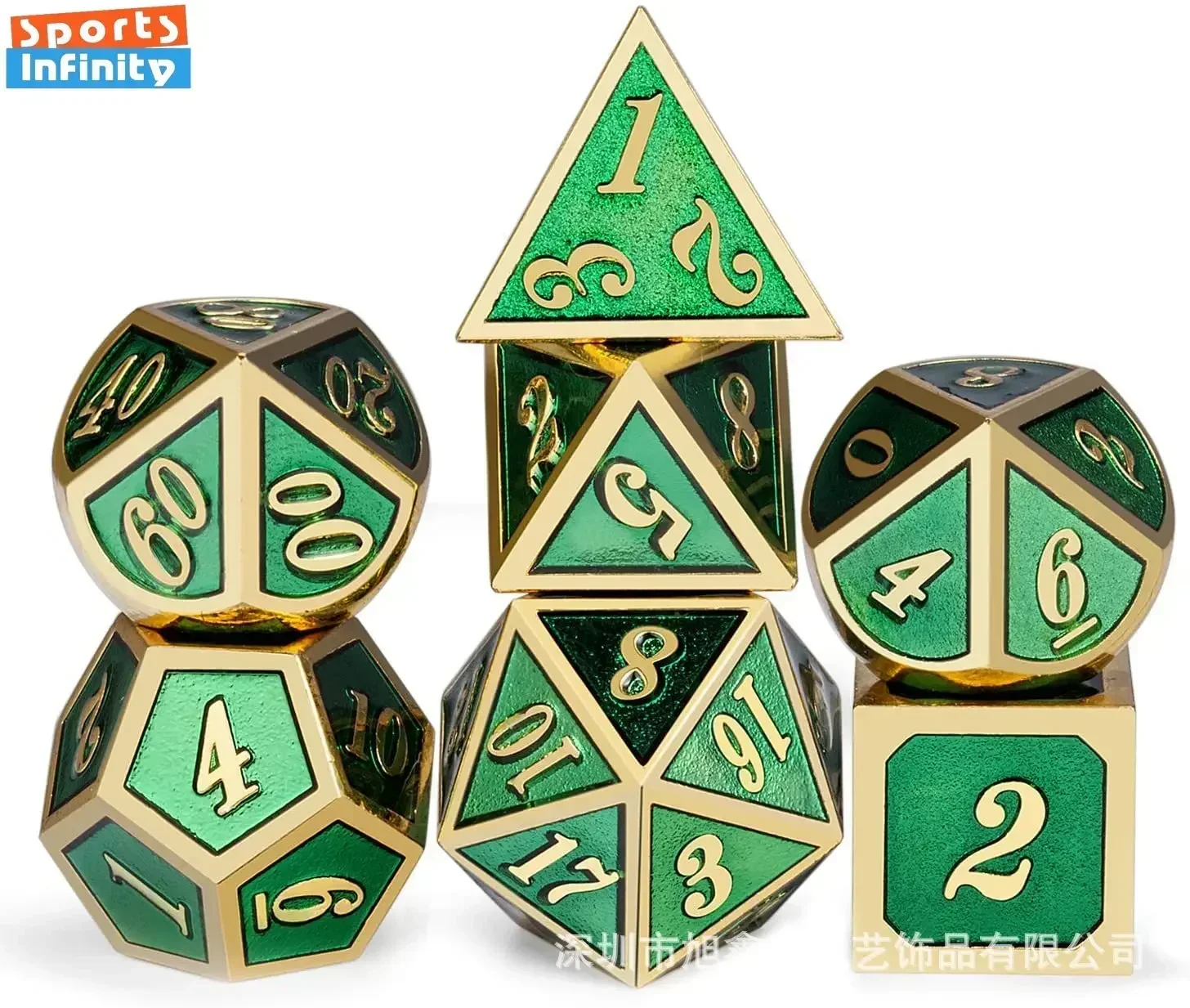 Kit de dés en métal pour jeu de société, dés COC, dés numérotés polyèdres, TRaf, petit-déjeuner, Cthulu Running Team, 7 pièces