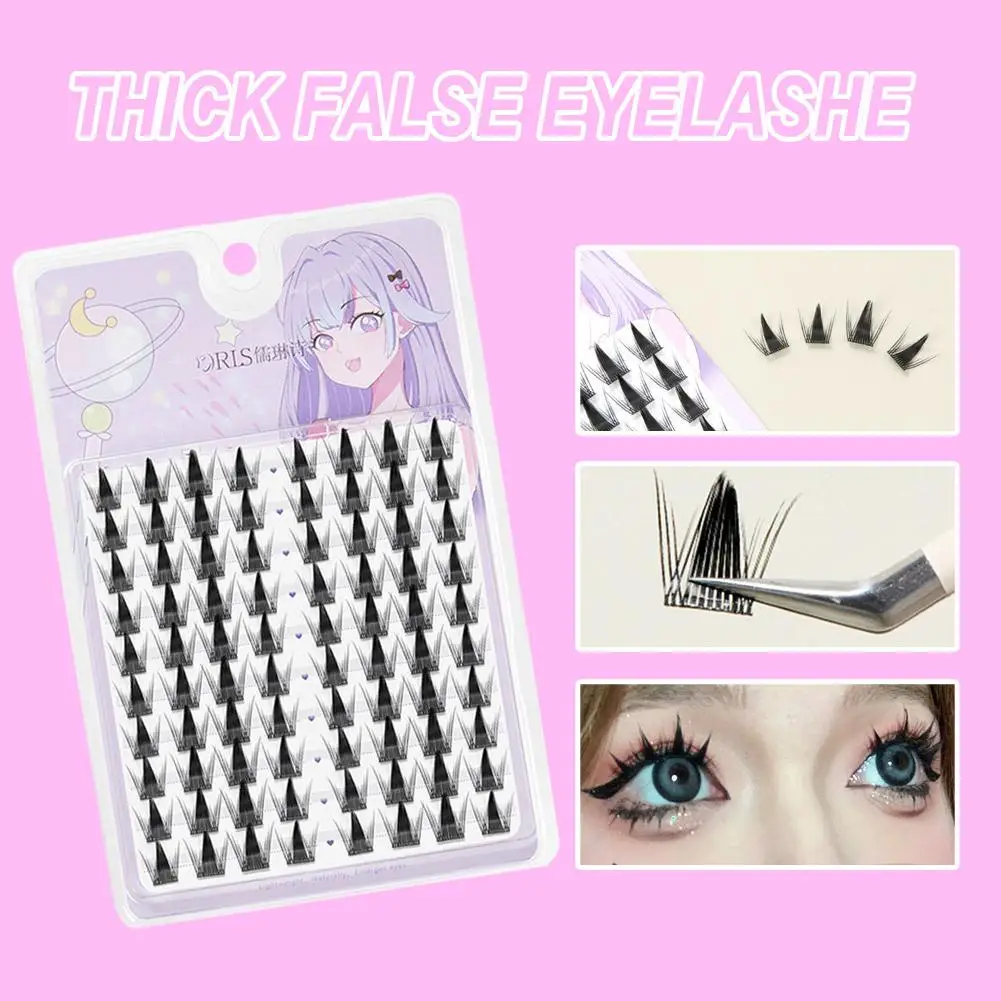 つけまつげ ナチュラルでリアルな高密度シングルクラスターまつげ マンガスタイル 再利用可能なクラスターまつげ 初心者に適しています U9B3