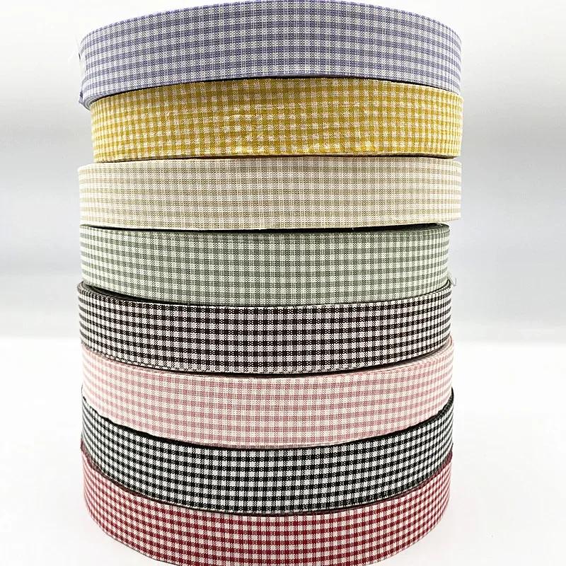 

5Yards New 25mm Plaid Cotton Ribbon Wedding Christmas Decoration DIY Sewing Fabric Handmade Bow Ribbon Flower Gift Packaging