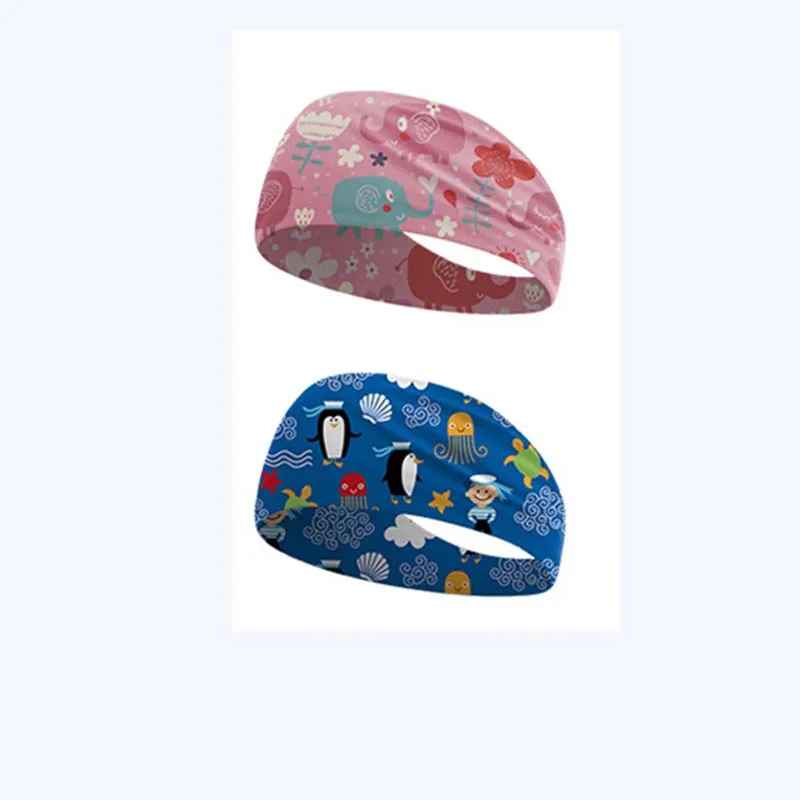 الصيف الاطفال عقال للجنسين الرياضة العصابة لطيف مطبوعة مرونة امتصاص العرق أغطية الرأس تشغيل عصابة رياضية في الهواء الطلق