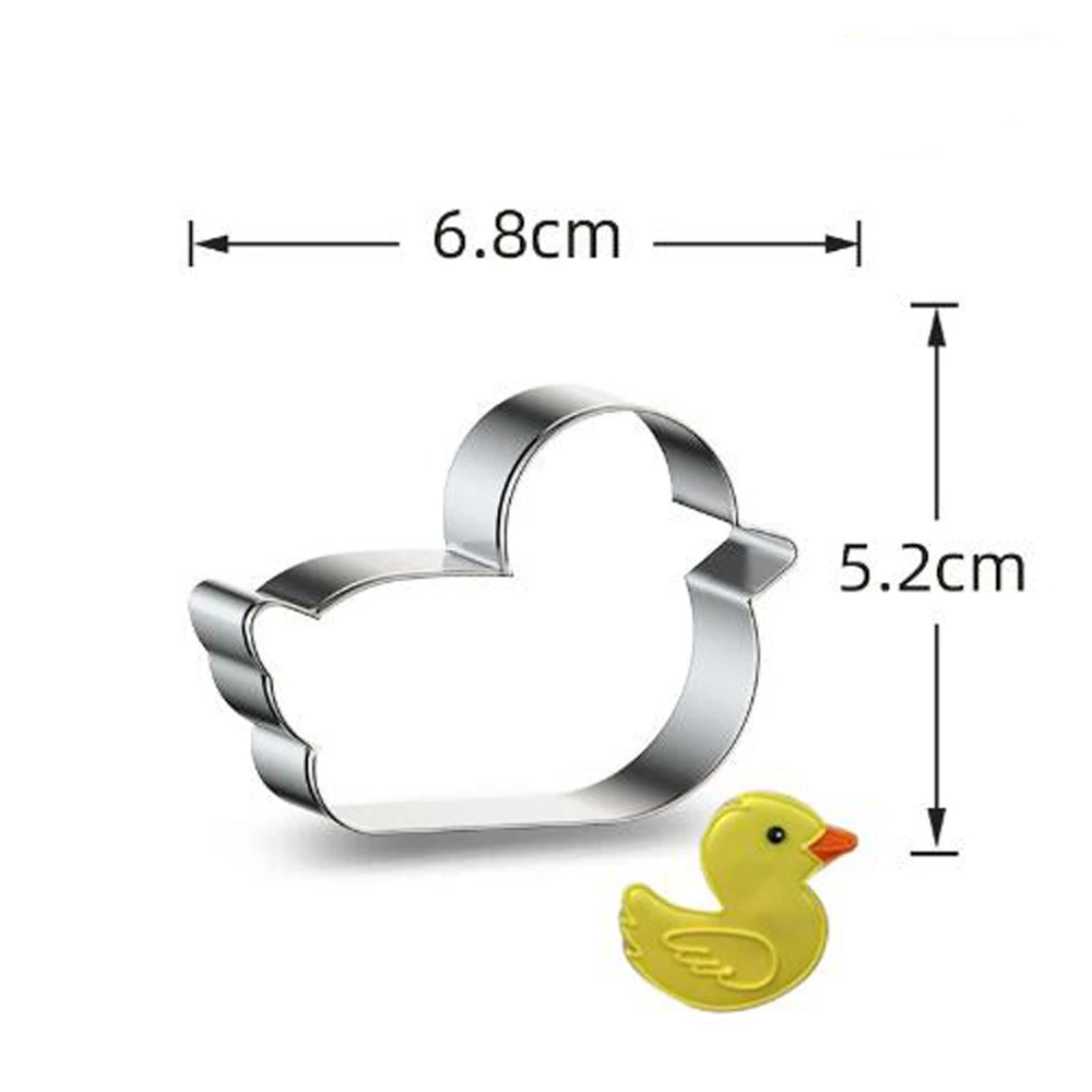 1pcs Baby Toy Duck Stainless Steel Cookies Cutters Moldes Metal patisserie reposteria Pastry Shop Baby Birthday Cake Decor Tools