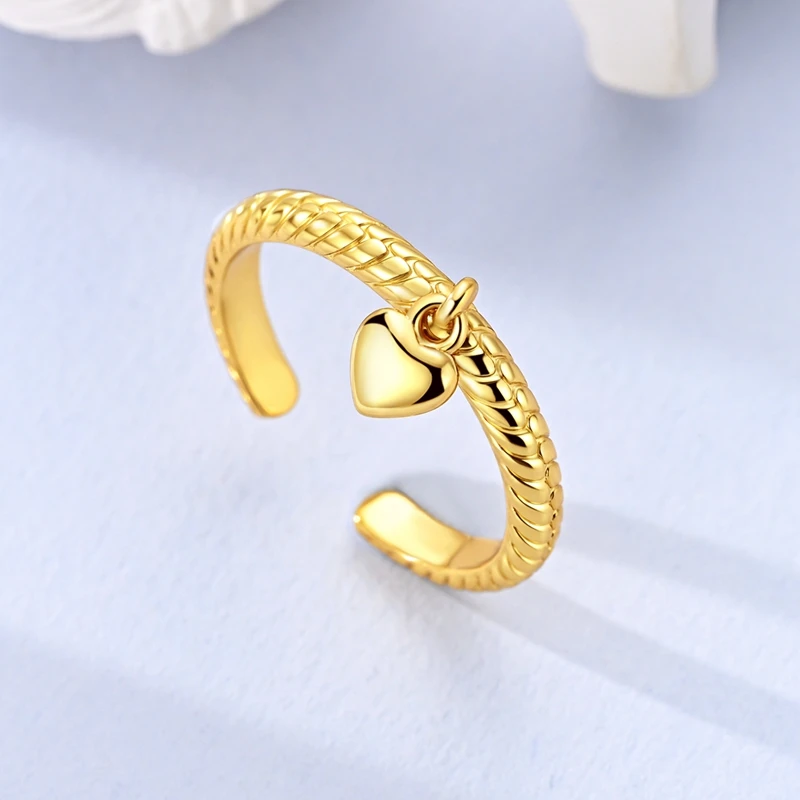 Anillos abiertos originales de Plata de Ley 925 con forma de ojo dorado, estrellas, Luna, corazón, joyería para mujeres y niñas, regalos de aniversario de cumpleaños