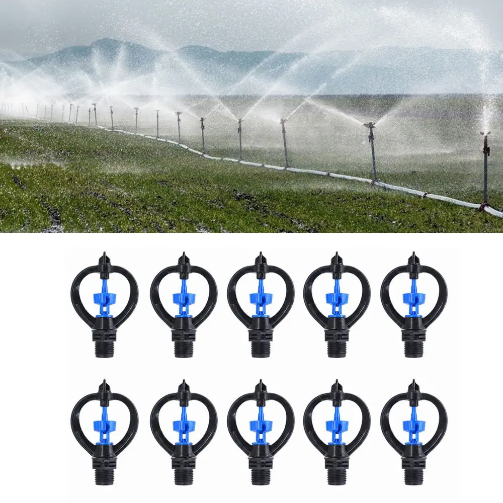 15PCS Engineering Plastic Lawn Sprinkler Nozzle G1/2 Male Thread Automatic Rotation Rotary Sprinkler Easy To Install 360 Degree