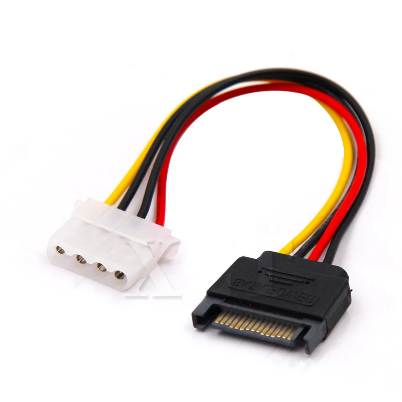 4 Pin Molex IDE To 15 Pin SATA Power Cable Male To Female SATA Extension Cord Hard Drive Disk Power Supply Cable Adapter For PC
